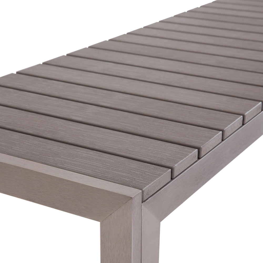 Set da Pranzo da Giardino Tavolo Rettangolare 2 Panche Telaio Alluminio anodizzato grigio esterno terrazzo