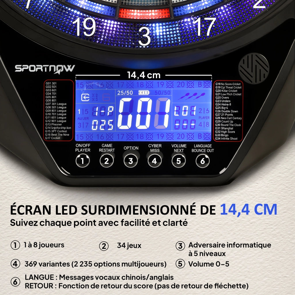 Bersaglio Elettronico Freccette LED ¨C zephmum ¨C Nero Ricaricabile