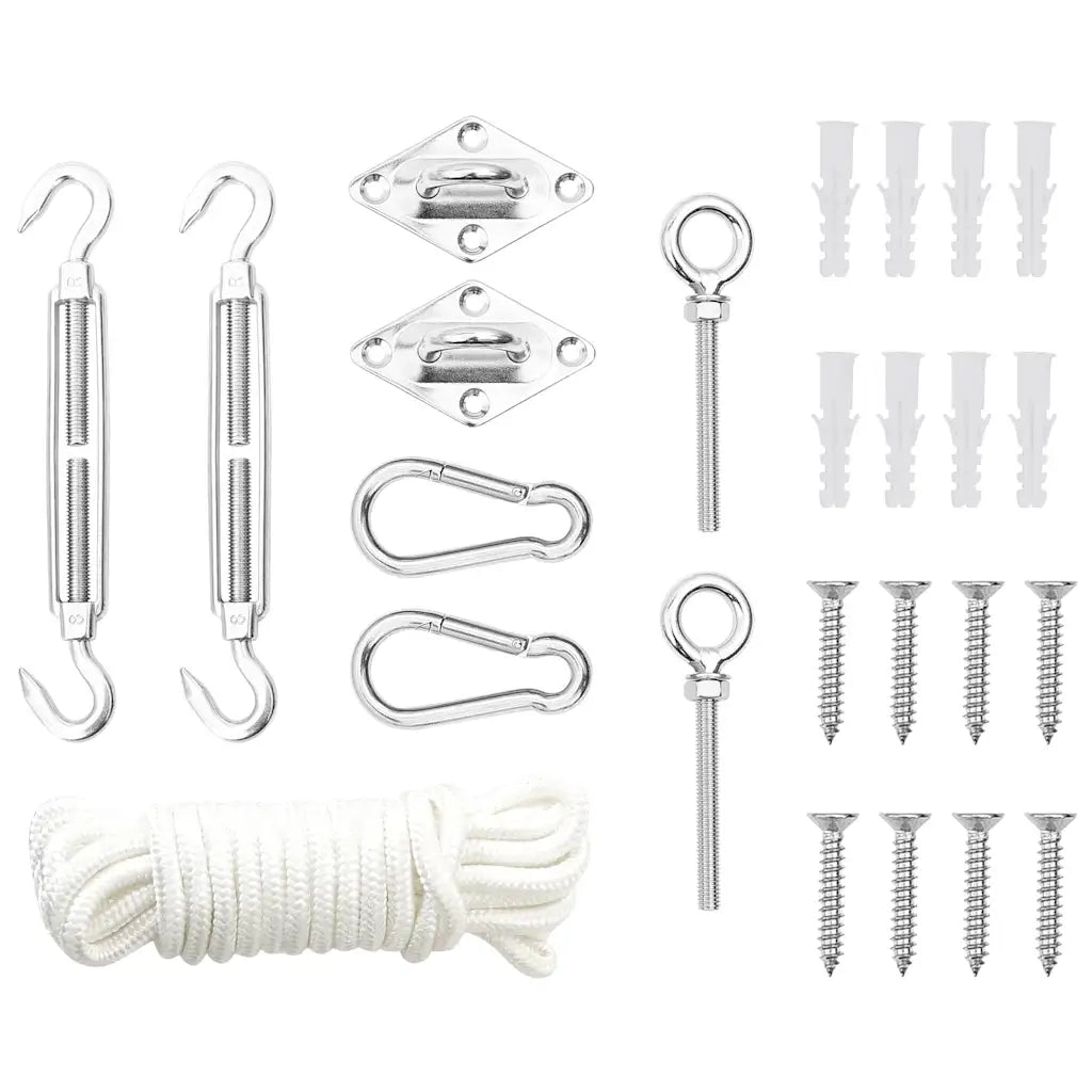 Set Accessori per Vela Parasole 9 pz in Acciaio Inossidabile cod mxl 65183