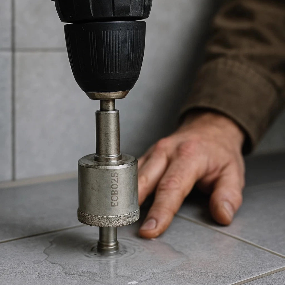 Foretto diamantato ad umido trapano avvitatore attacco a stelo diametro 10mm *** misura 12 mm, confezione 1