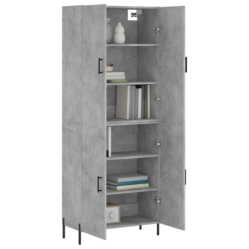 Credenza | Madia | Buffet da pranzo | Armadio da pranzo Grigio Cemento 69,5x34x180 cm in Legno Multistrato