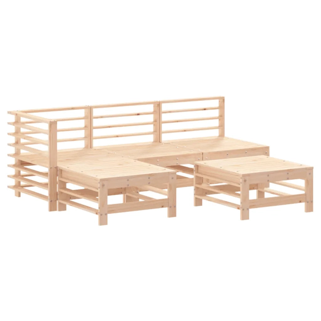 Set Salotto da Giardino 5 pz | Set di Mobili da Esterno in Legno Massello di Pino