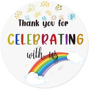 Etichette rotonde 4cm - Universali per compleanni/battesimi - Confezioni di regalo - Papiro - Stile arcobaleno - 120 pezzi