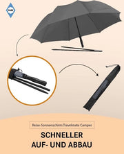 Ombrellone da Spiaggia con Protezione UV 50+ - Certificato TÜV - Grigio