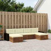 Set divani con cuscino 6 pcs Legno di Acacia Massello
