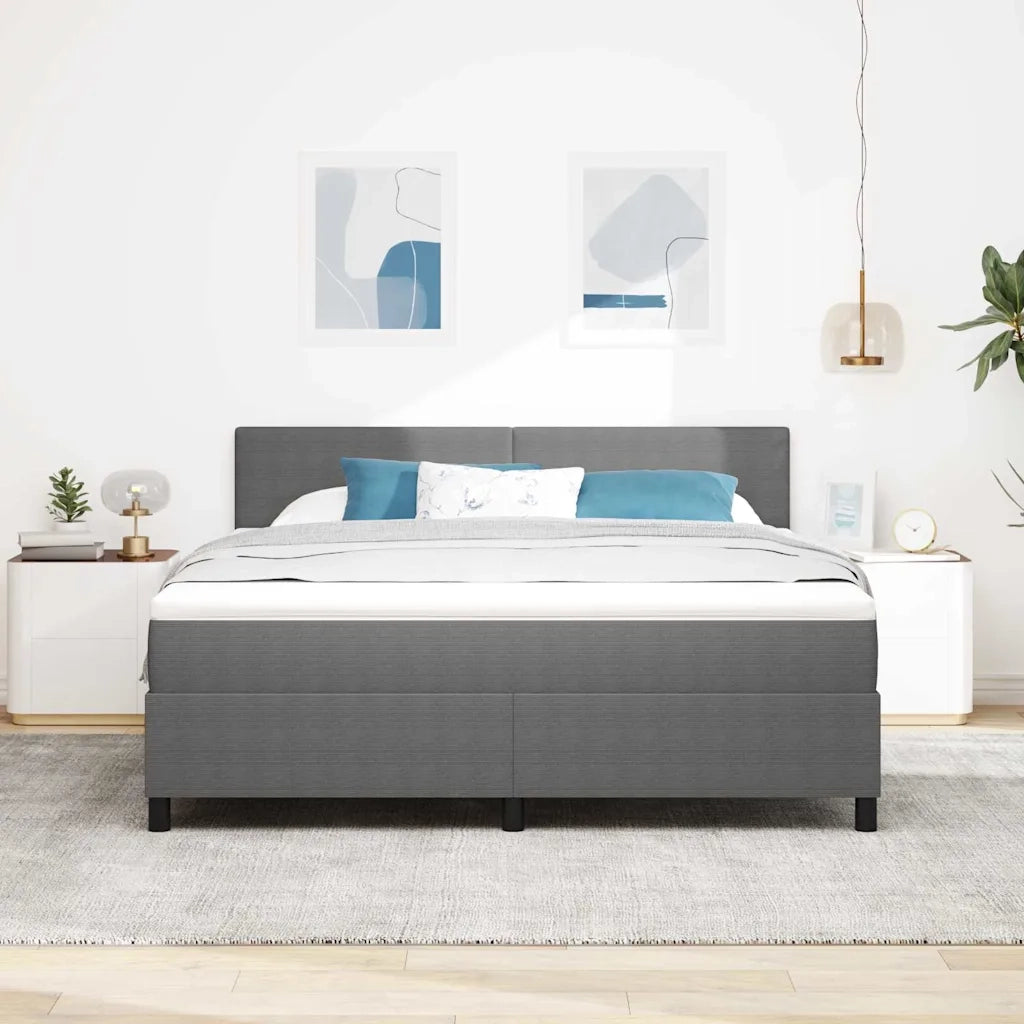 Letto a Sorgente LED Grigio chiaro e bianco 180 x 200 cm 3337611
