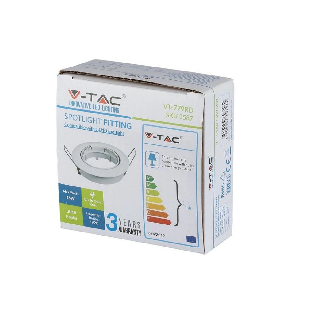GU10 Adattamento rotondo mobile bianco