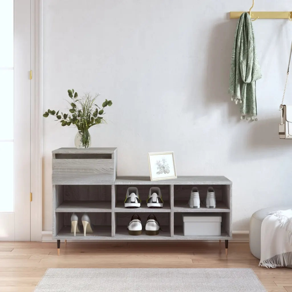 Scarpiera | Mobile per scarpe Grigio Sonoma 102x36x60 cm in Legno Multistrato