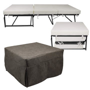 Pouf Letto Brandina con Materasso Pieghevole 78x78x47 cm Avalli Contract Marrone