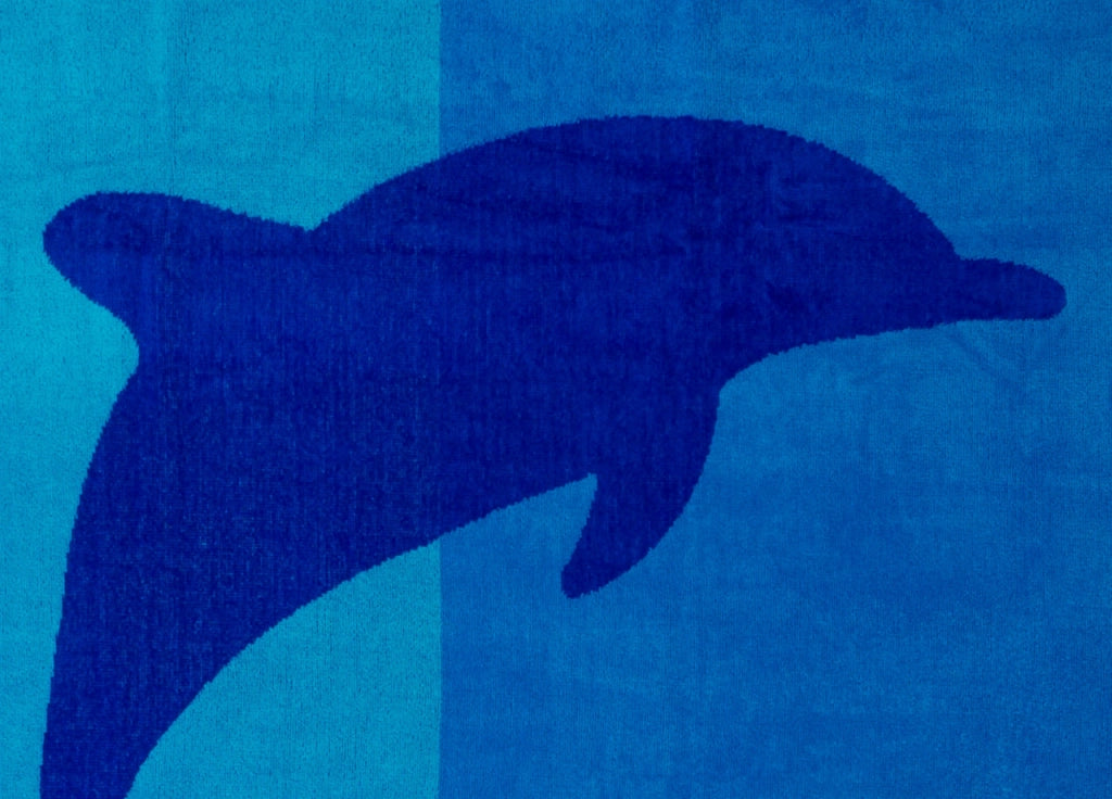 Telo Mare Jacquard Spugna Asciugamano Spiaggia Disegno Flipper - Telo Mare - Blu