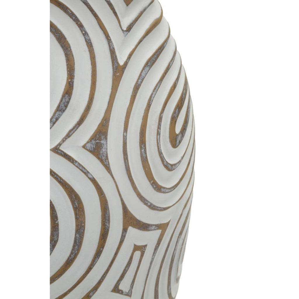 Vaso Decorativo VKH1025, Bianco, Poliresina, 19,5x19,5x35 cm