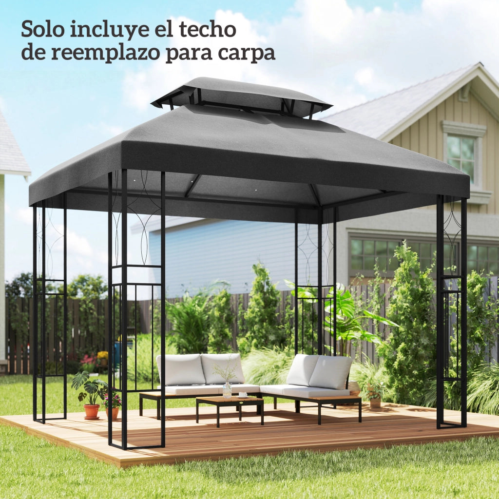 Toldo 4x3 m ¨C zephmum ¨C Grigio con Protezione UV e Drenaggio