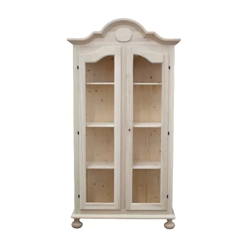 Vetrina classica 2 porte in legno tinta noce l.103 p.45 h.197 (958) - Mobili 2G