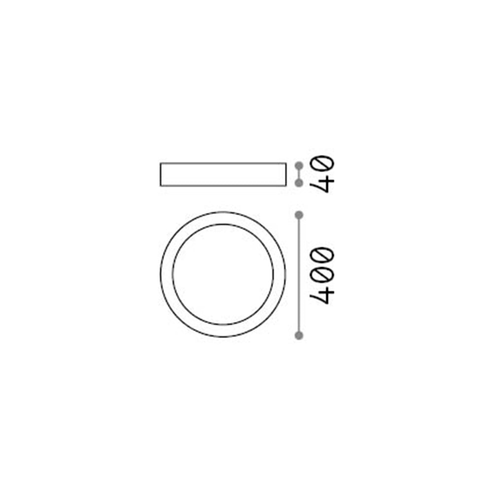 Applique Moderna Round Universal Alluminio-Plastiche Bianco Led 36W 3000K D40