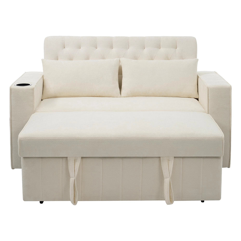 Divano letto multifunzione - Xylo - Con USB e ripostiglio, beige
