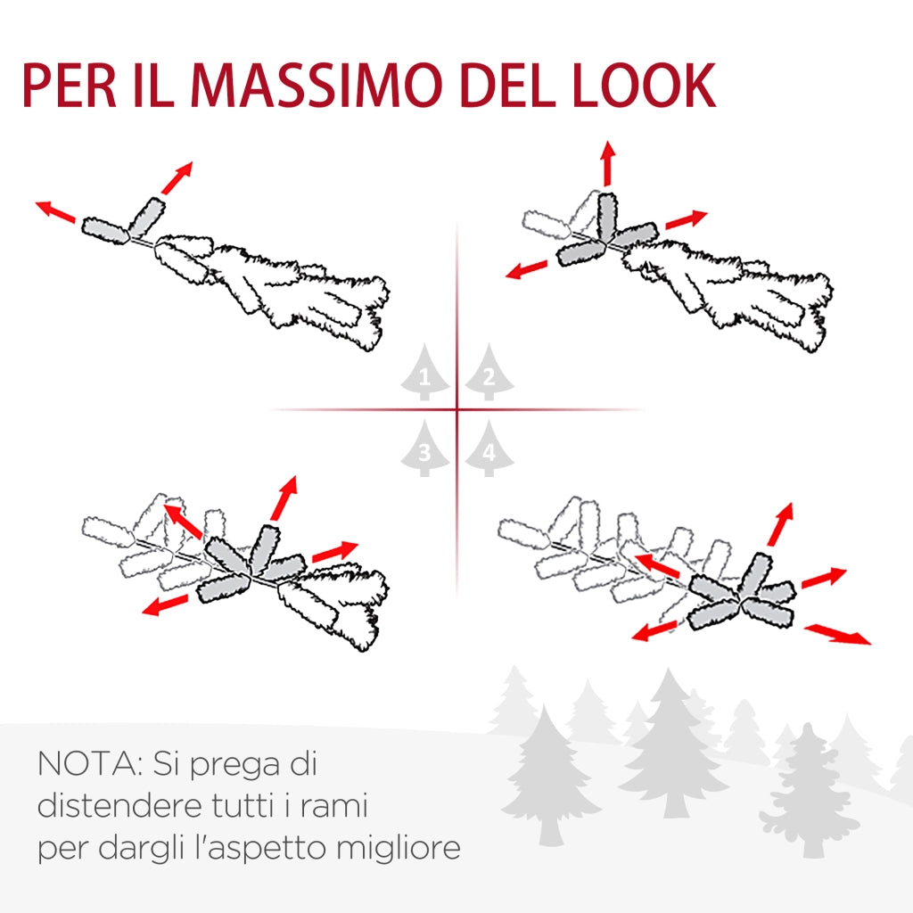 EasyComfort Decorazioni Natalizie, Set 4 Pezzi con 2 Alberelli di Natale Φ40x90 cm, Ghirlanda Natalizia e Corona di Natale