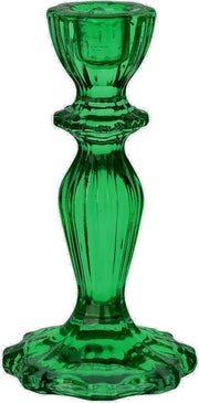 Candelaio da Tavolo con Basette in Vetro - Colore Verde - Stile Ibiza