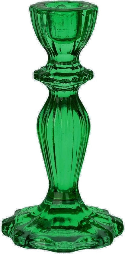 Candelaio da Tavolo con Basette in Vetro - Colore Verde - Stile Ibiza
