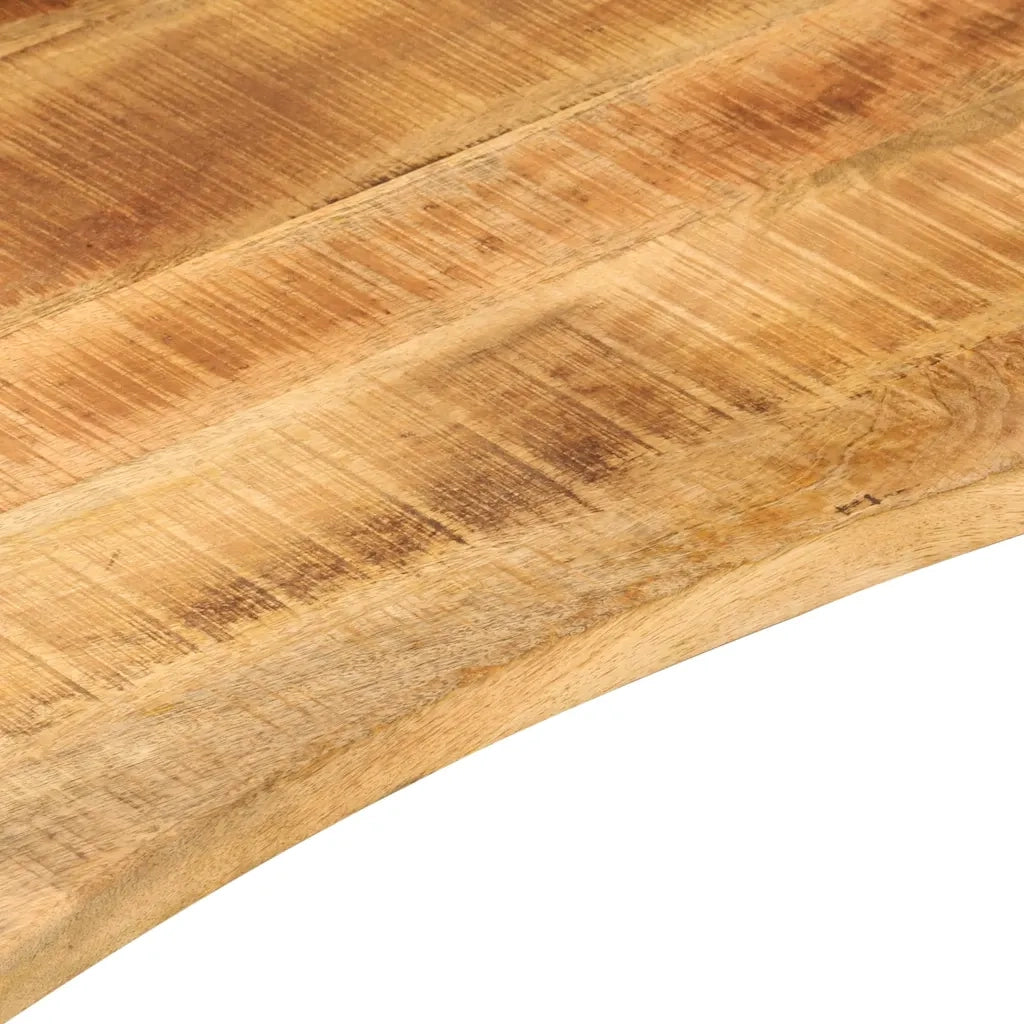 Piano Scrivania con Curva 80x60x2,5 cm Massello Grezzo di Mango 370184
