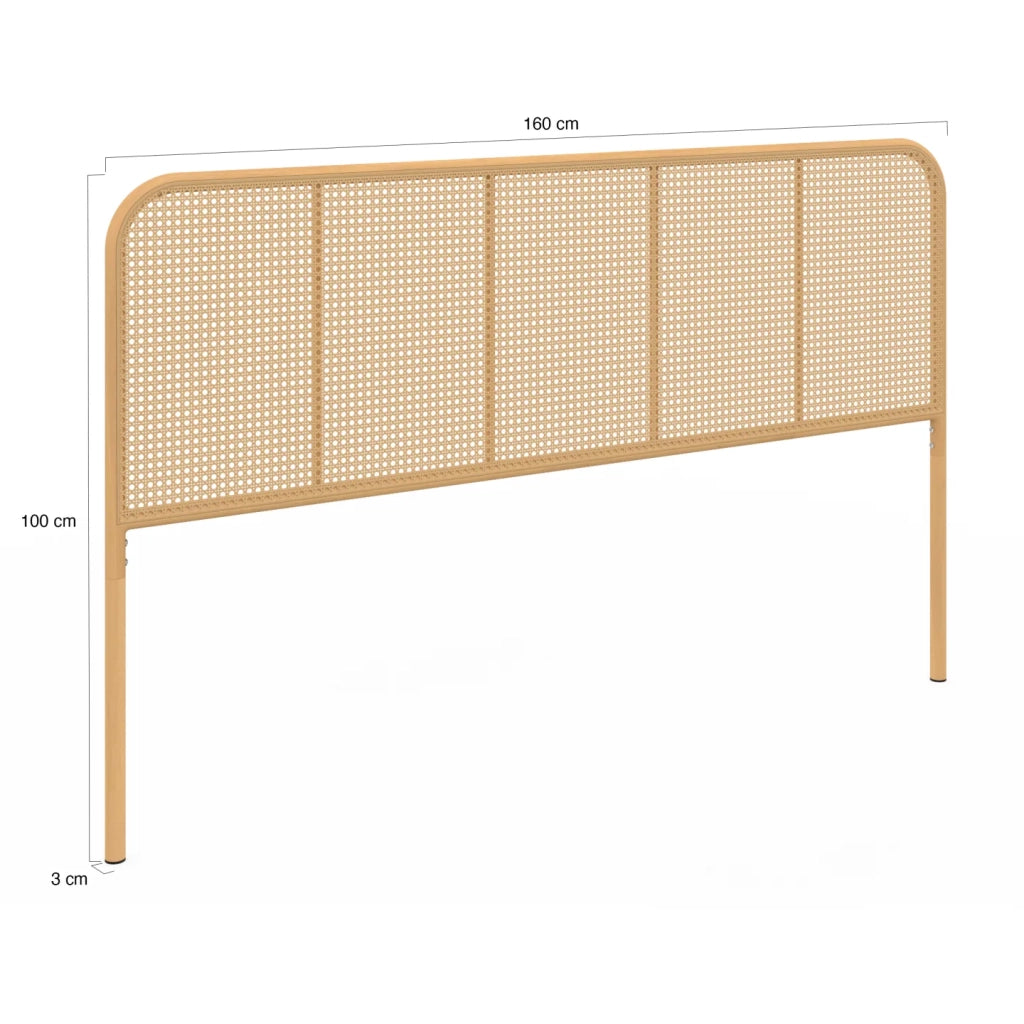 IDMarket - Cabecero de madera y caña FLORA 160 CM