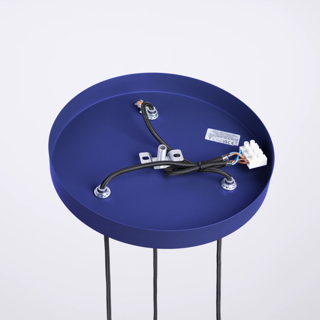 Lampadario moderno tondo 3 sfere vetro ultramarino G9
