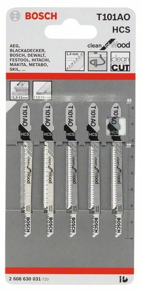 2608630031 - Set 5 lame per seghetto alternativo T 101 AO Clean for Wood