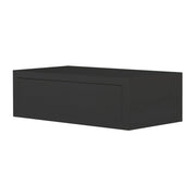 Mensola da Muro con Cassetto Modello LEGOLO MAXI, Comodino Sospeso, Mensola da Parete, 45x14.3 p23.7 cm. Finitura  NERO - MADE IN ITALY