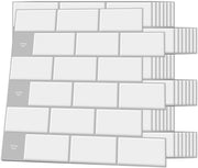 Tegoli ceramici Metro tegoli adesivi per parete 3D pannelli da incollare per cucina 30 x 30cm bianchi con giunti grigi