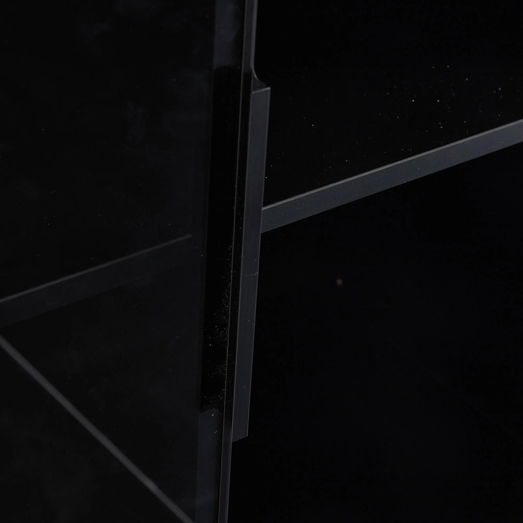 Libreria Vetrina con LED ¨C MINIMAL ¨C Legno, 2 Ante, Ripiani Regolabili, 80x40x160