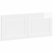 Testiera da Muro UTRECHT Bianco Lucido Legno ingegnerizzato 897849
