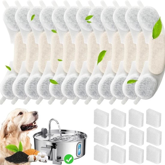 12 pezzi filtro per dispensatore di cibo per cani fonte di acqua filtro sostitutivo elemento a conchiglia di cocco filtro a base di carbone attivo tablet