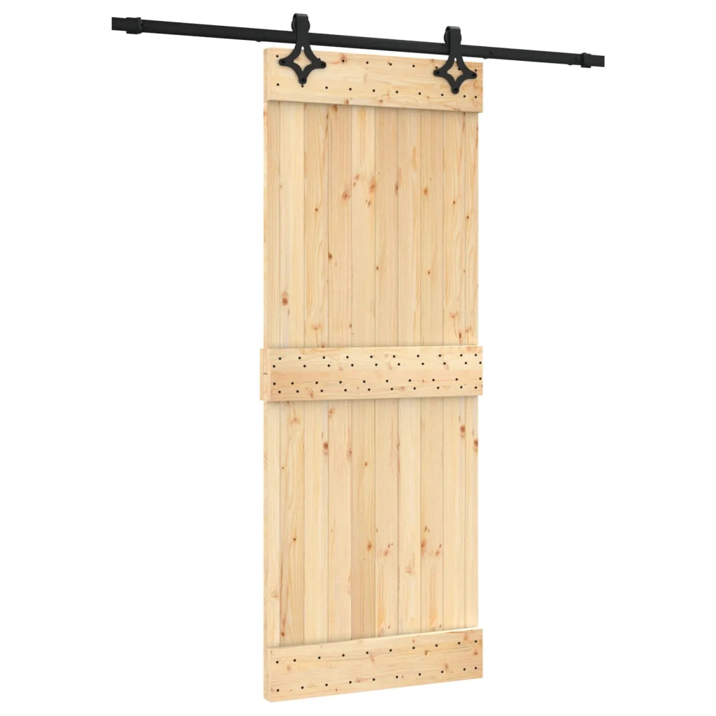 Porta scorrevole Naturale e Nero 80 x 210 cm
