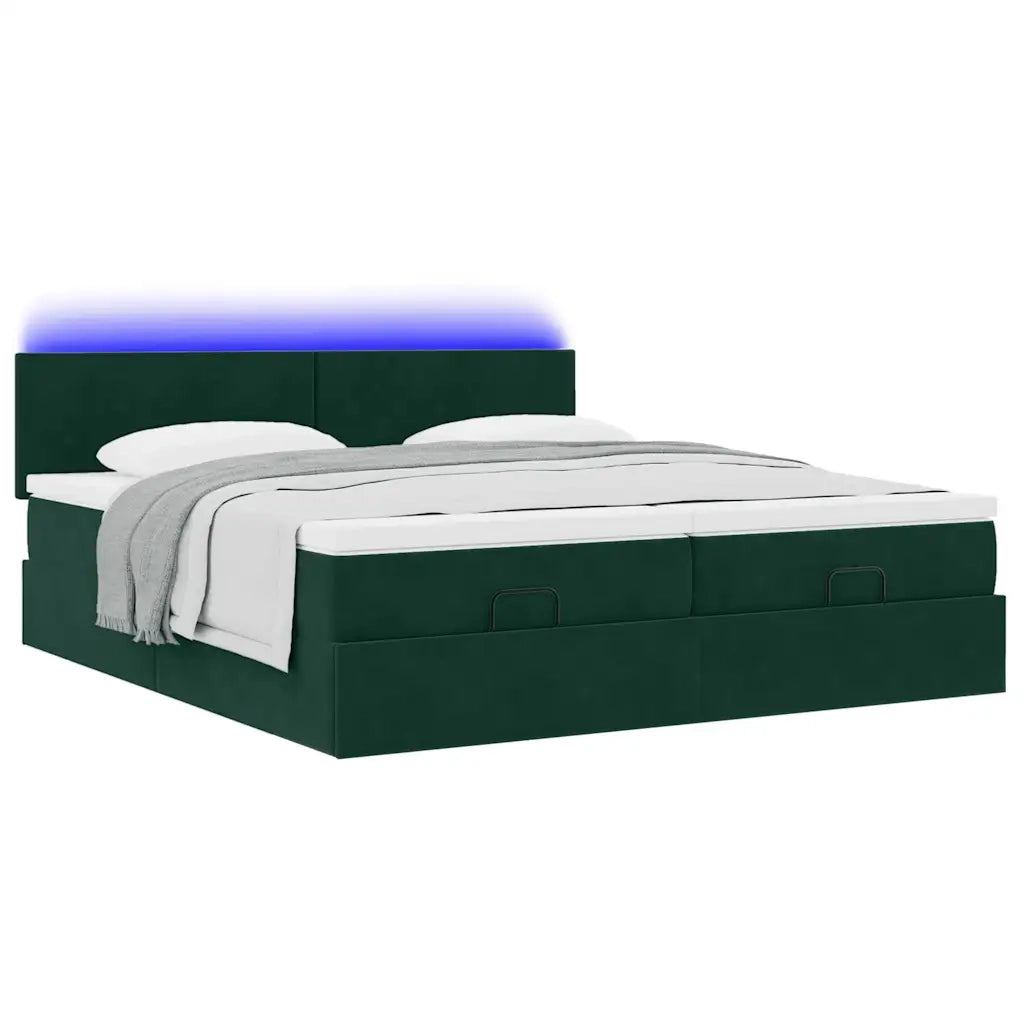Struttura Letto Pouf con Materassi 160x200 cm Velluto