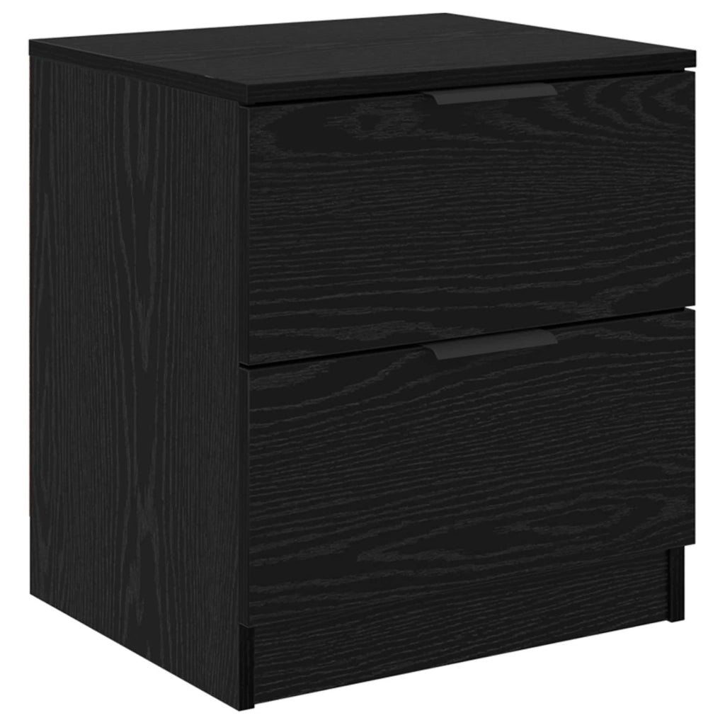 Set di 2 Comodini | Armadio da Notte | Mobiletto da notte con cassetto Rovere Nero 45 x 39 x 50cm