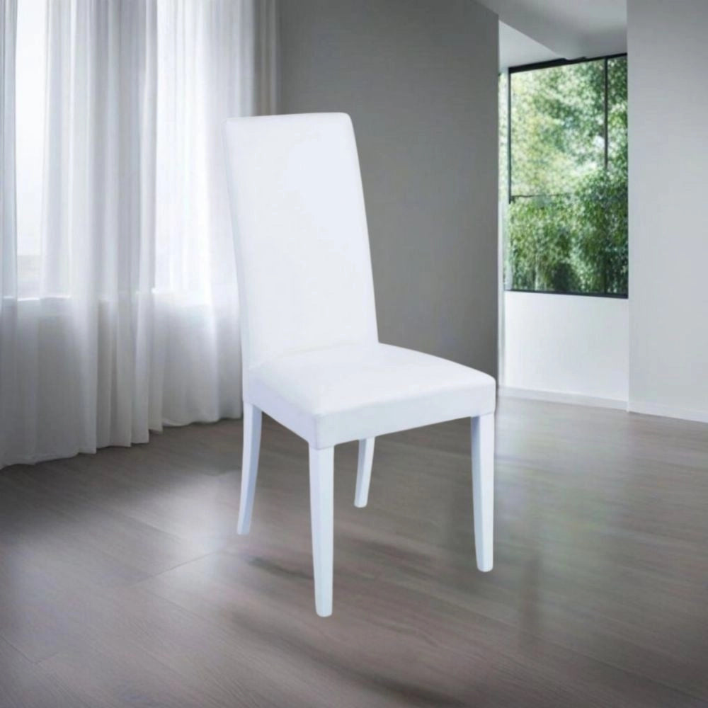Set 2 Sedie Nancy ecopelle colore bianco