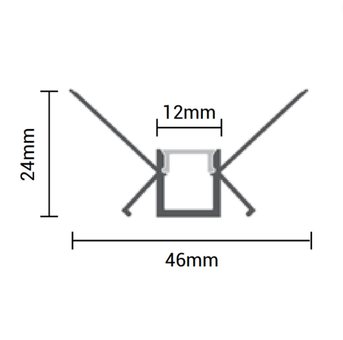 Profilo alluminio led 2 m grigio con copertura bianca per installazioni moderne