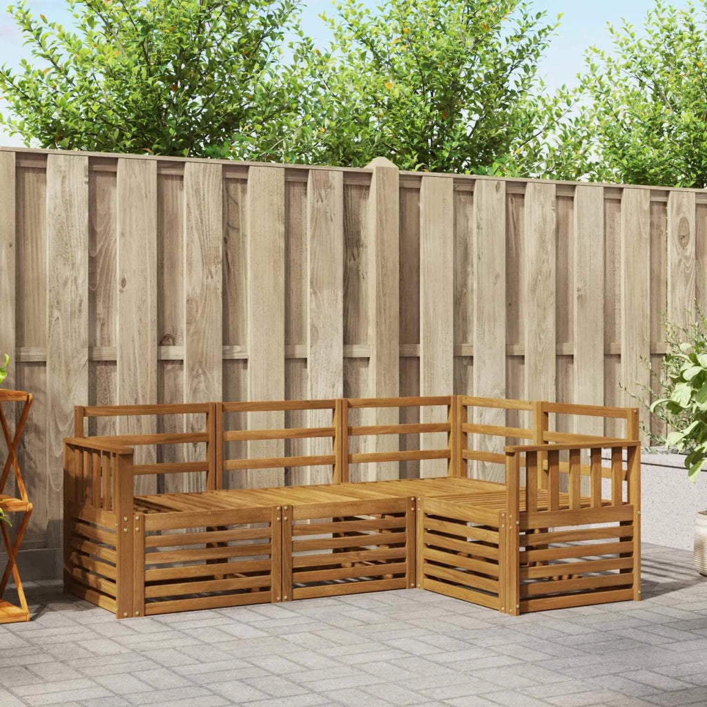 Set divani 4 pcs Naturale Legno di Acacia Massello