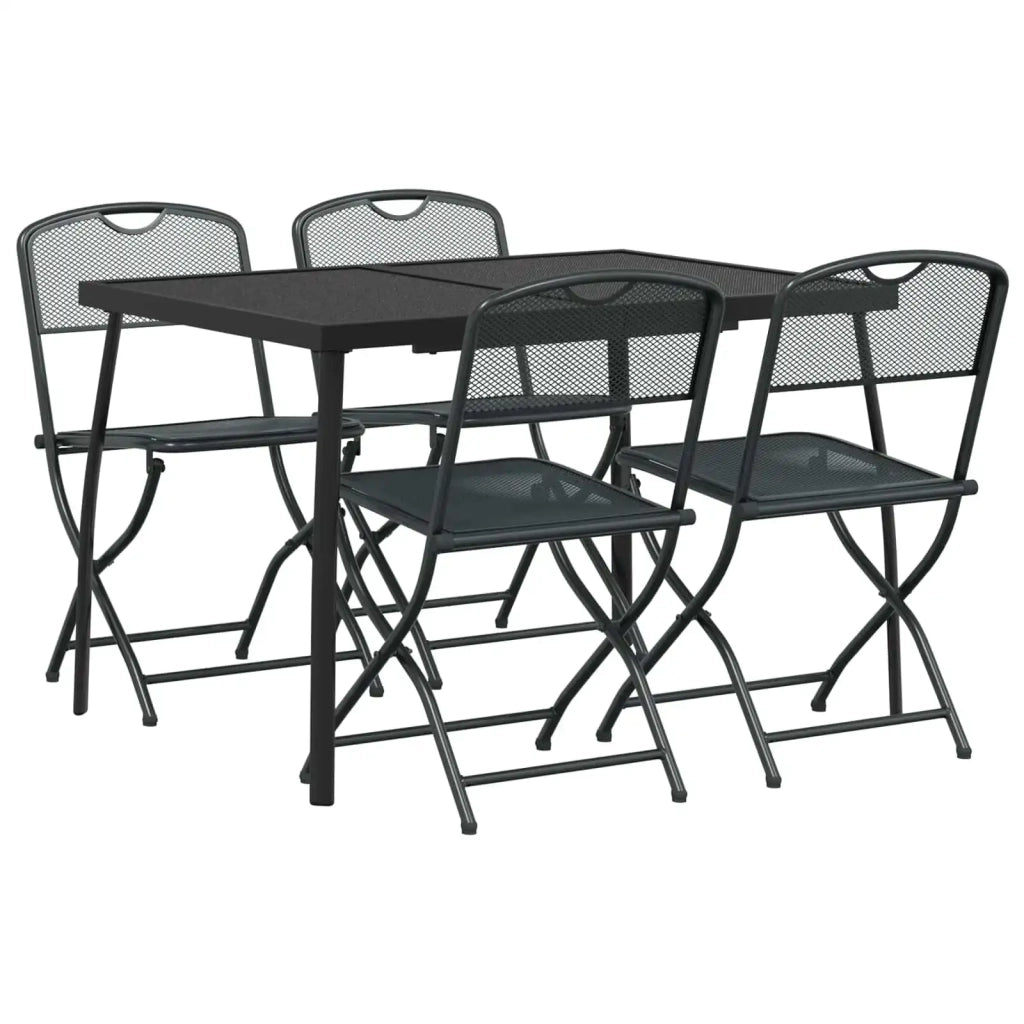 Set di Mobili da Esterno 5 pcs Antracite Ferro e Acciaio 3422896