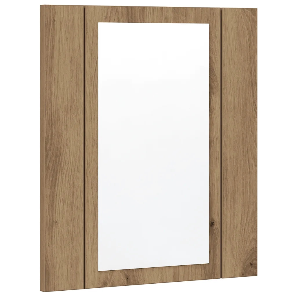 Mobile Bagno Specchio LED Rovere 40x12x45 cm Multistrato 856280