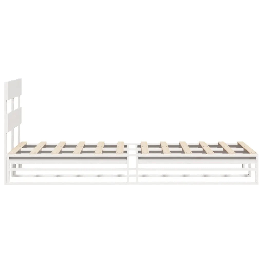 Letto senza Materasso Bianco 90x200 cm Legno Massello di Pino