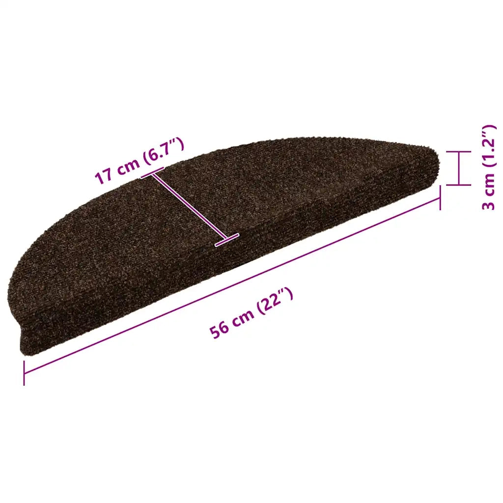Tappetini per scale autoadesivi 20 pz | Gradini per Scale 56x17x3 cm marrone semicircolari