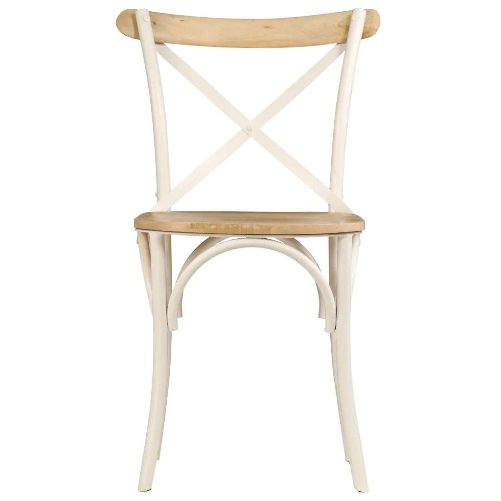 Sedie a Croce 6 pz Bianche in Legno Massello di Mango 278772