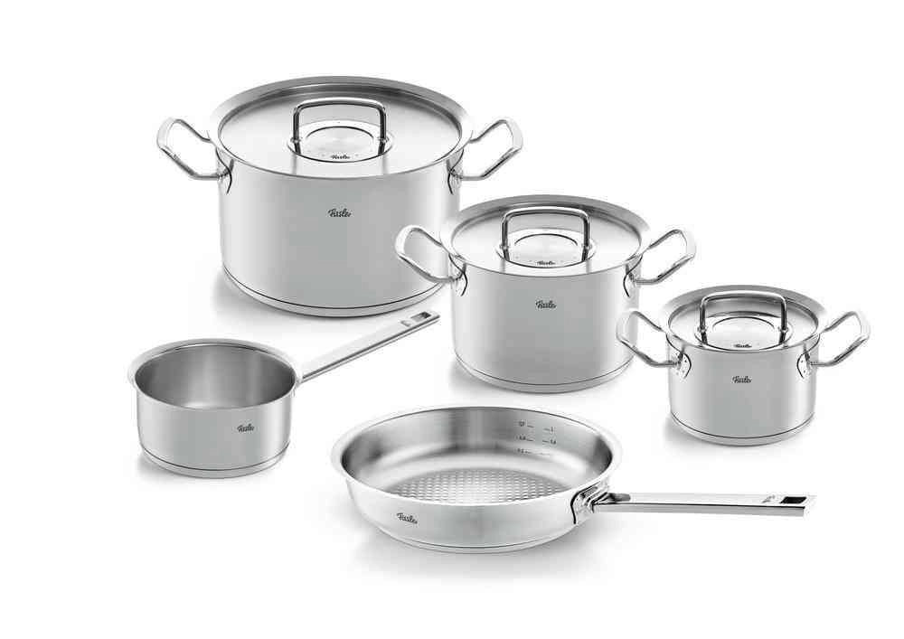 Fissler 084-378-05-000-0 Original Profi Collection Set di Pentole 5 pezzi Acciaio Inossidabile 18-10 con Fondo Cookstar e Scala di Misura Incisa colore Acciaio inox