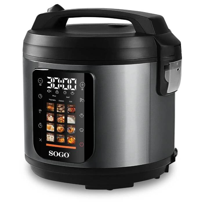 Multicooker elettrico 5L 900W con 14 programmi automatici, pentola antiaderente ceramica e timer digitale - Sogo