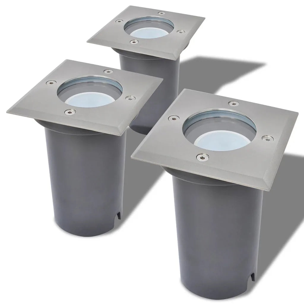 Faretti Carrabili da Esterno a LED 3 pz Quadrati CFW9624322