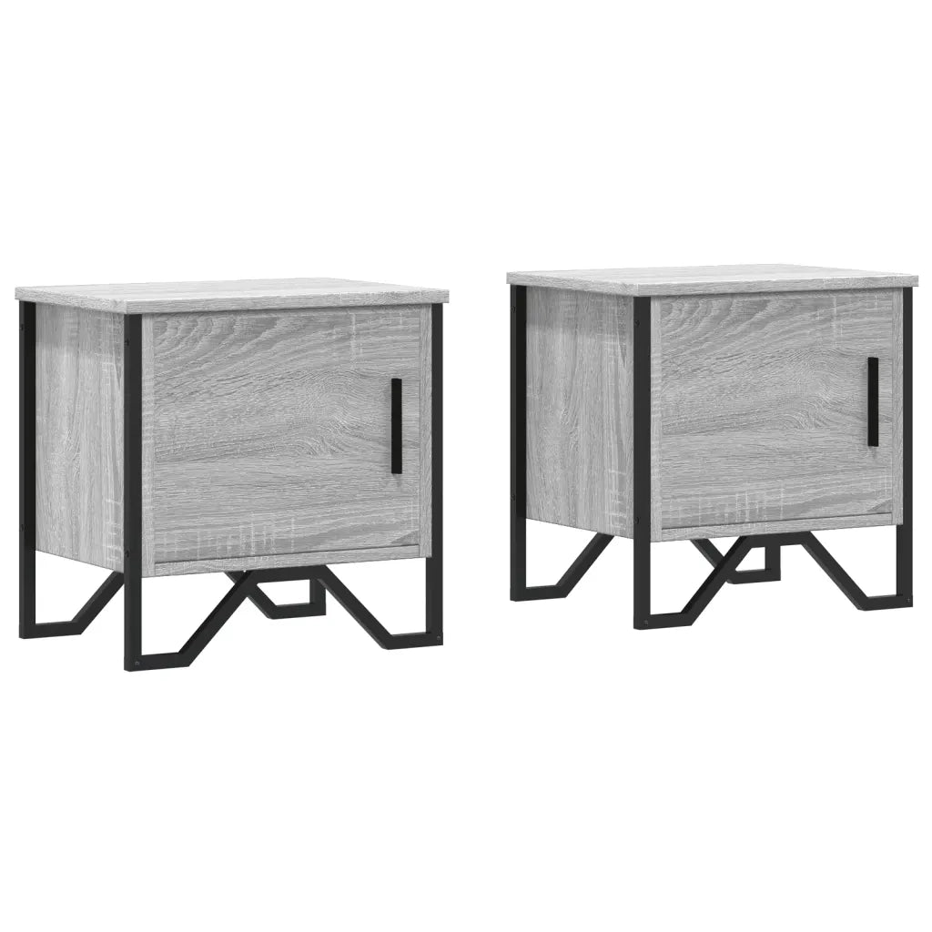 Comodini 2pz Grigio Sonoma 40x30x40 cm in Truciolato 848521
