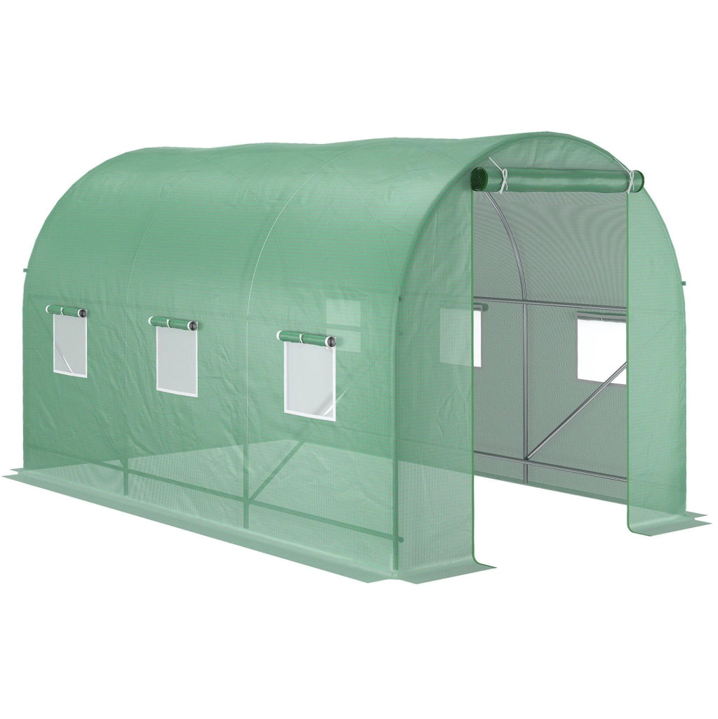 Serra a tunnel verde in acciaio 350 x 200 x 200 cm