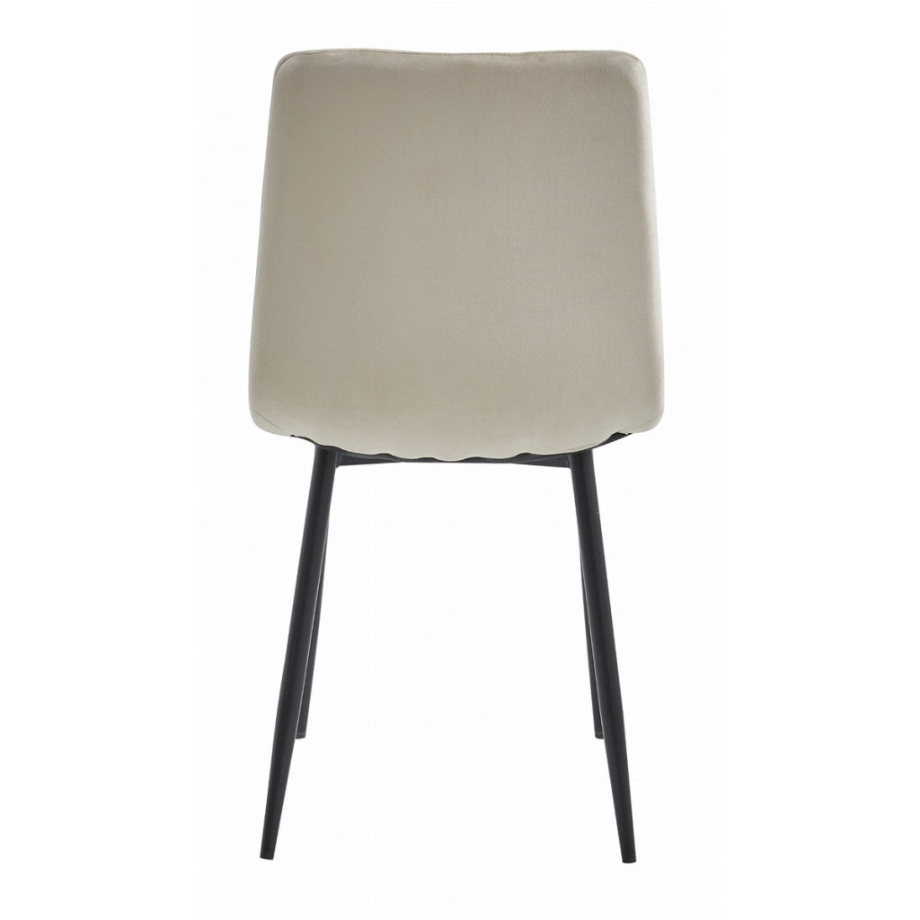 Set di 2 sedie Lava in velluto beige chiaro e metallo nero