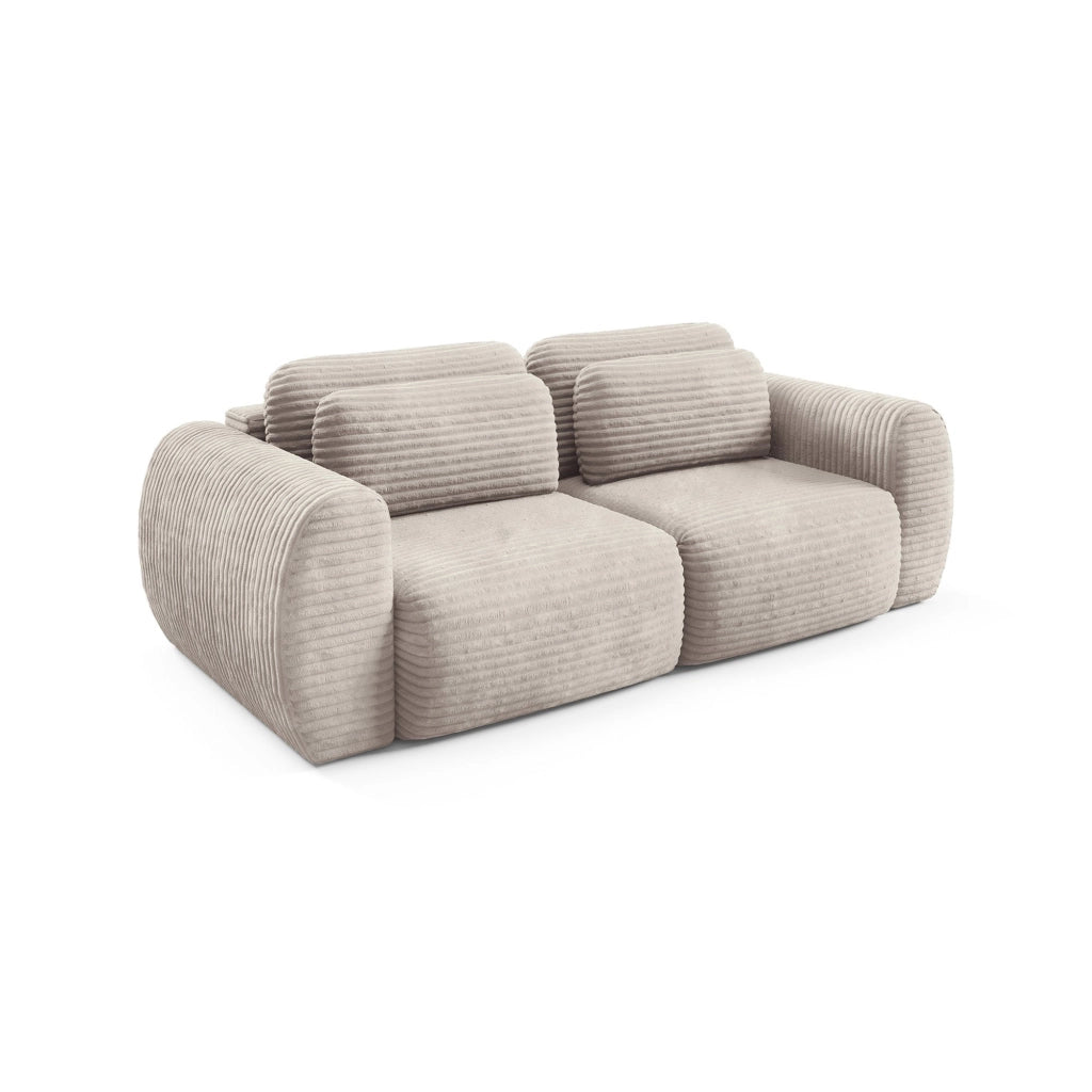 Golgi, Divano Letto 2 Posti Contenitore, 266x121 cm Beige Chiaro