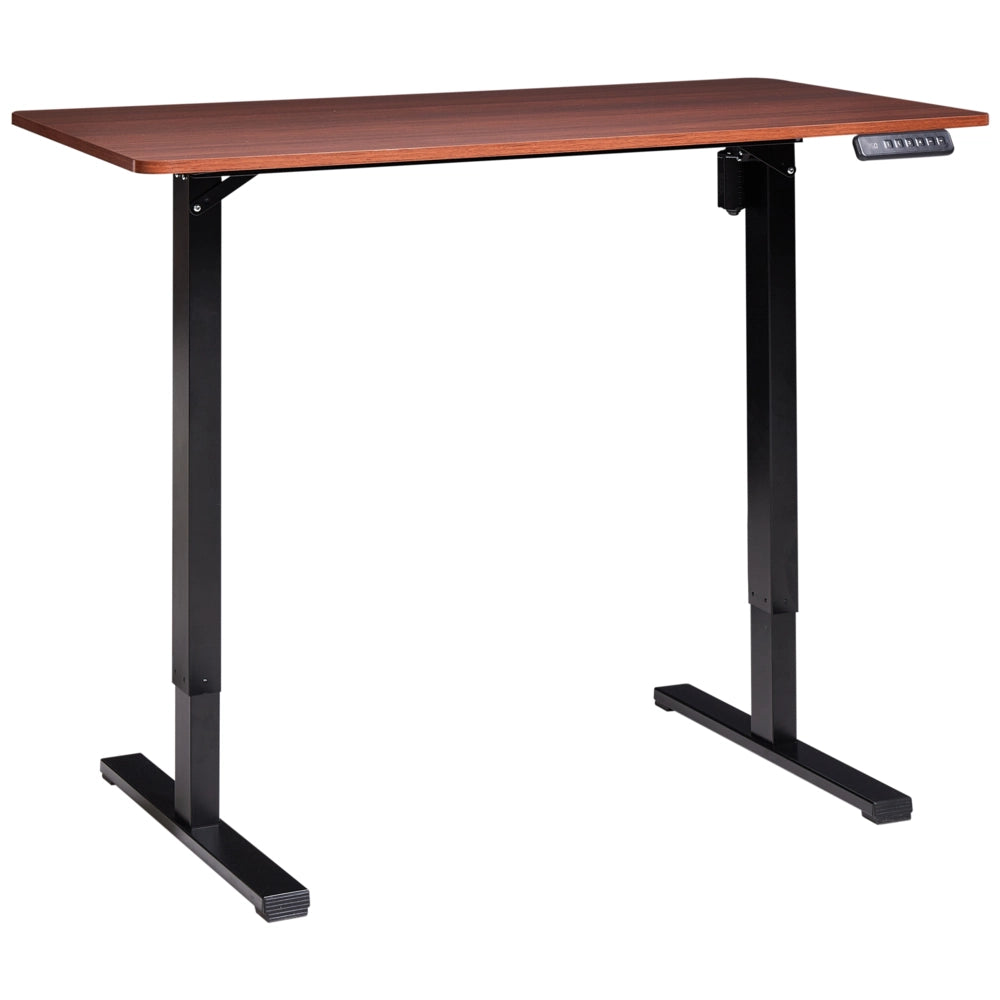 Scrivania elettrica regolabile nero e marrone scuro 120 x 60 cm stile moderno